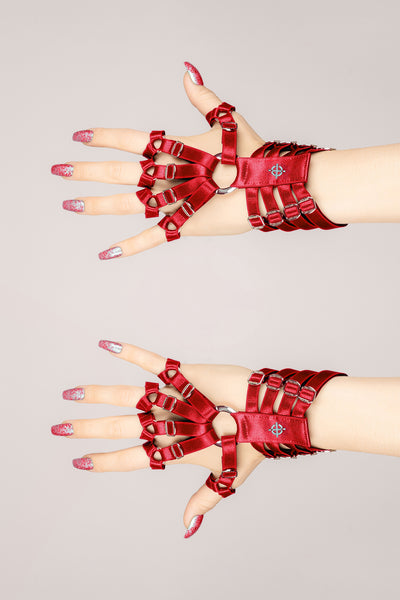 Skeleton Hand Harness - (Red)