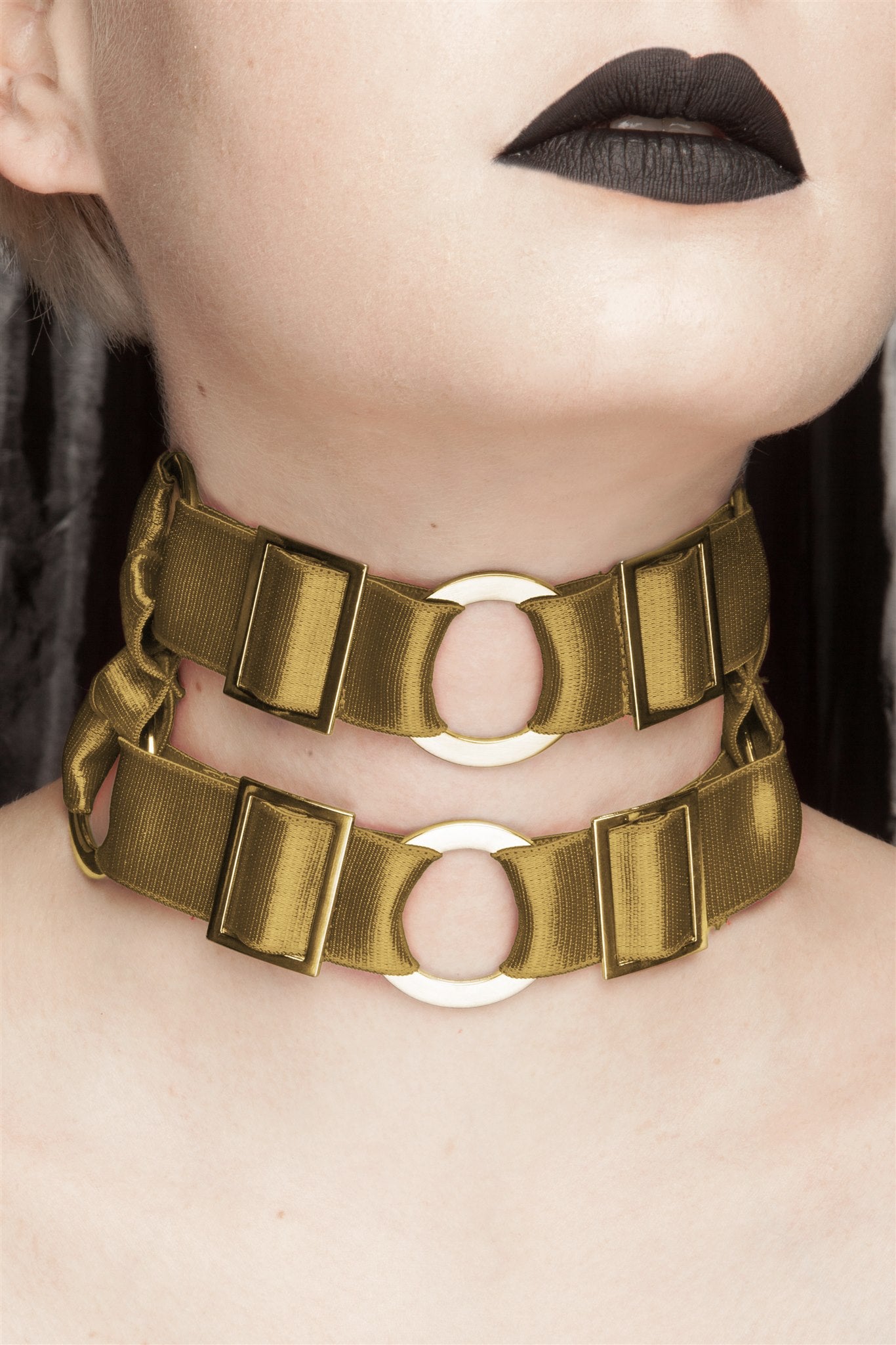 Viper Choker - With Crystal Options - Antique Gold