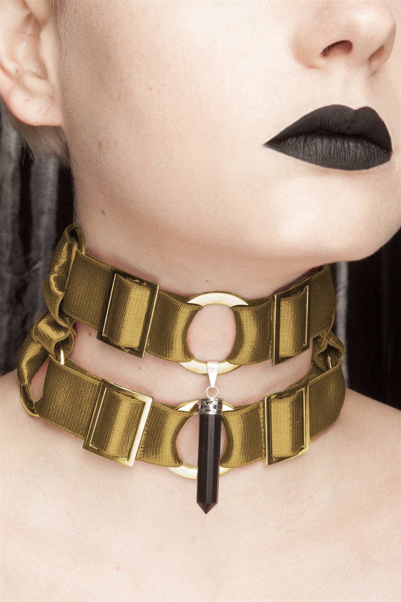 Viper Choker - With Crystal Options - Antique Gold