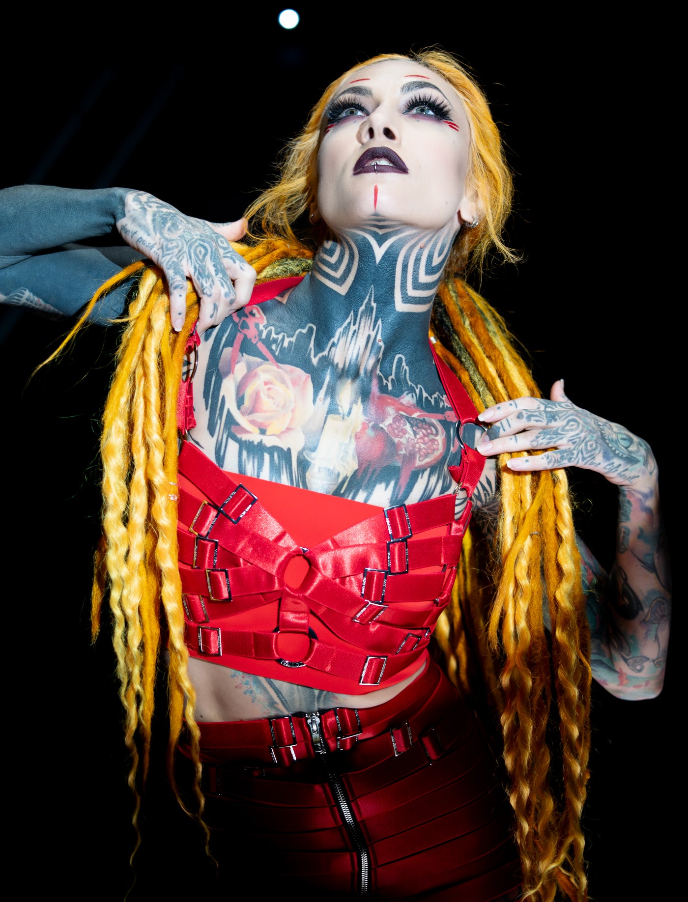 Boudoir Bra Harness - Blood Red