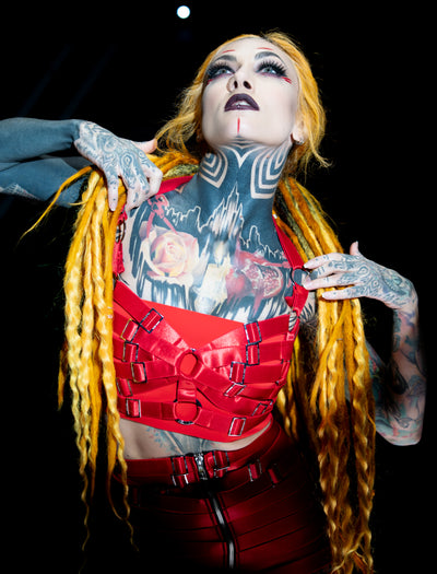 Boudoir Bra Harness - Blood Red