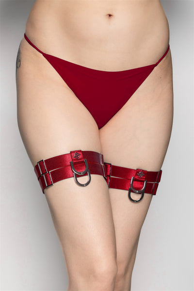 Damsel Thigh Garter - Bloodbath Red