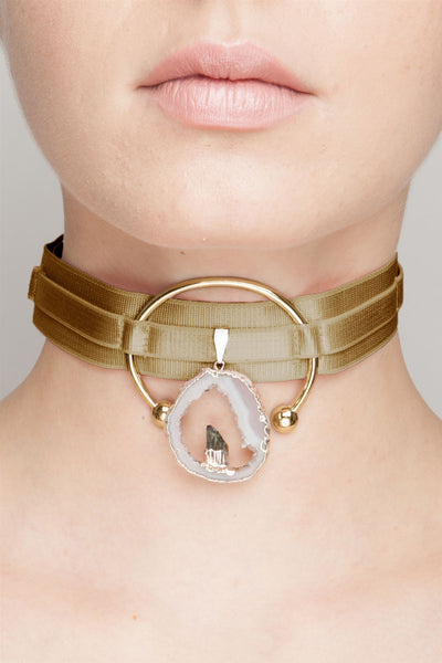 Triple Goddess Choker - Antique Gold