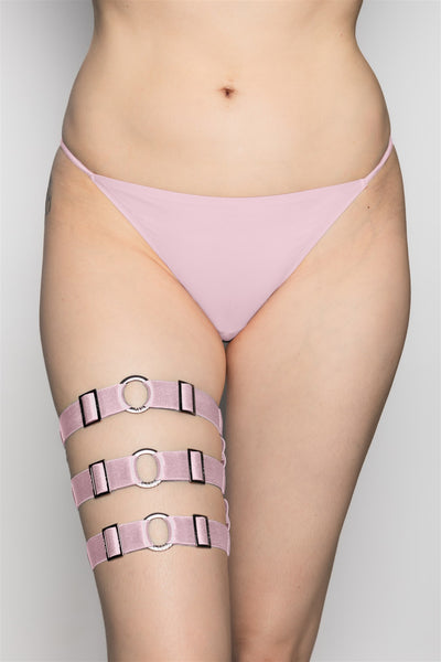 Black Magic Thigh Garter - Dusted Pink