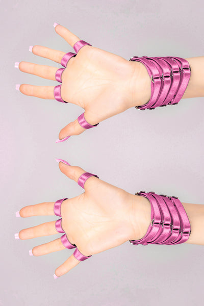 Skeleton Hand Harness - Candy Pink