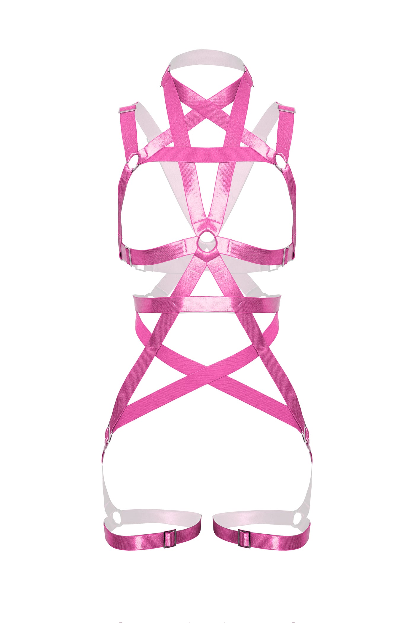Double Pentagram Full Body Harness - Candy Pink