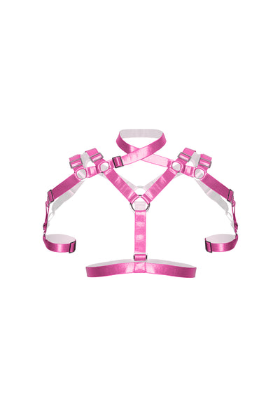 High Priestess Crop Harness - Candy Pink