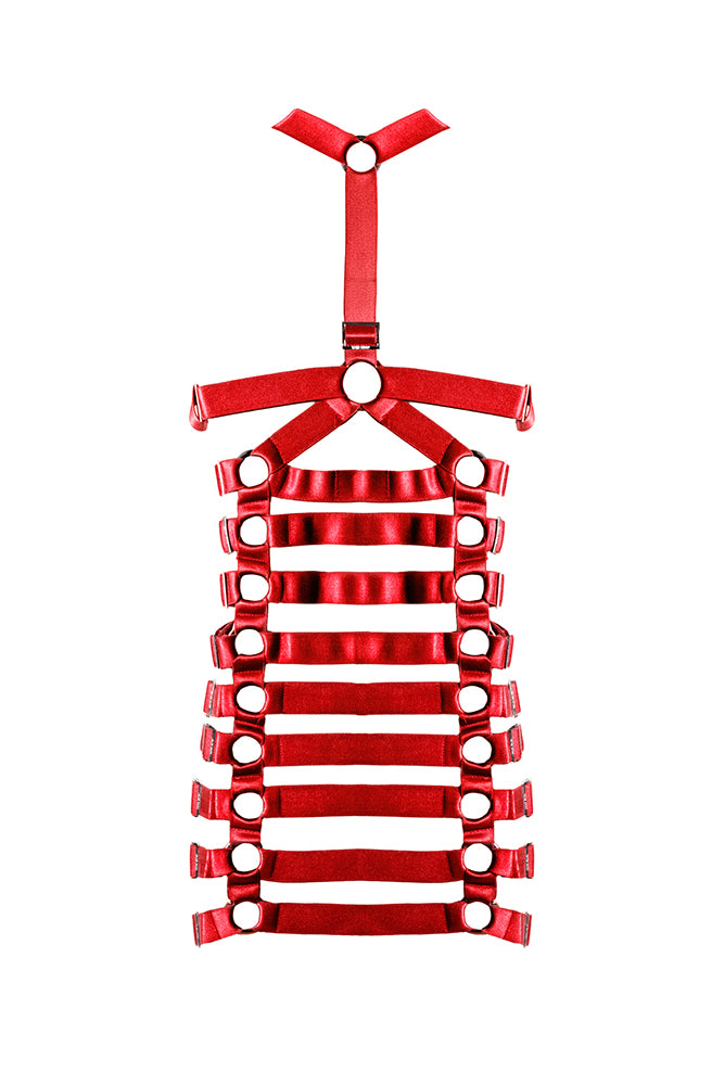 red harness dress LLANO LLOVE series of double-face harness dress - red llano | Skirts