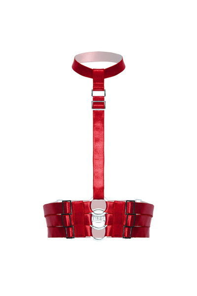 Siren Caged Bust Harness (Bloodbath Red)