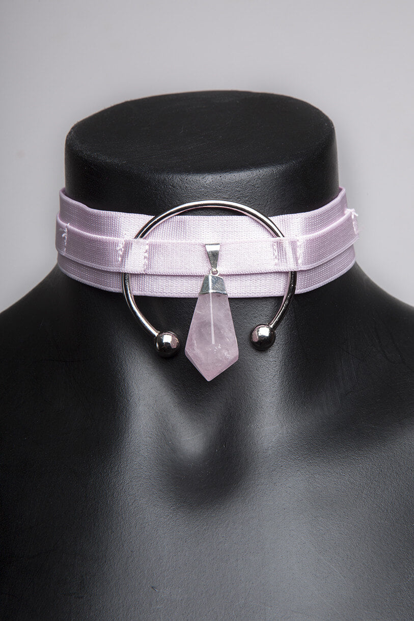 triple goddess dusted pink choker front