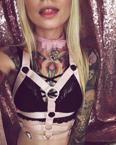 pink devils spine harness customer pic
