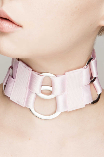 dusted pink vampire choker side