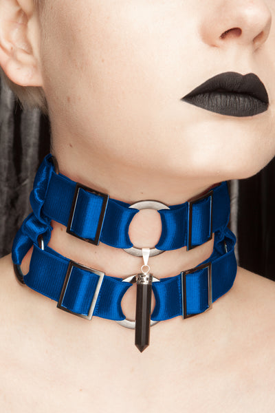 Viper Choker - With Crystal Options  (Blue)